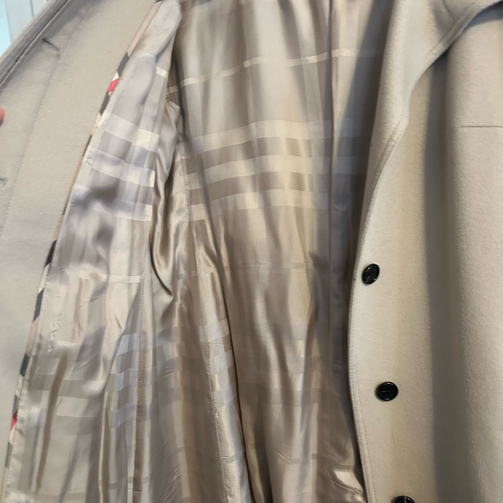 Burberry London Women’s Wool Cashmere Long Belted Coat Beige Camel size 12-14 - Picture 6 of 16